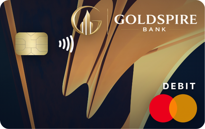 Goldspire Premier Checking Visa debit card.